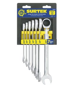 Surtek Juego de 7 llaves combinadas matraca en pulgadas