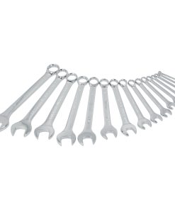 Juego de llaves combinadas pul ido espejo en pulgadas, 12 pun tas, 16 piezas en estuche