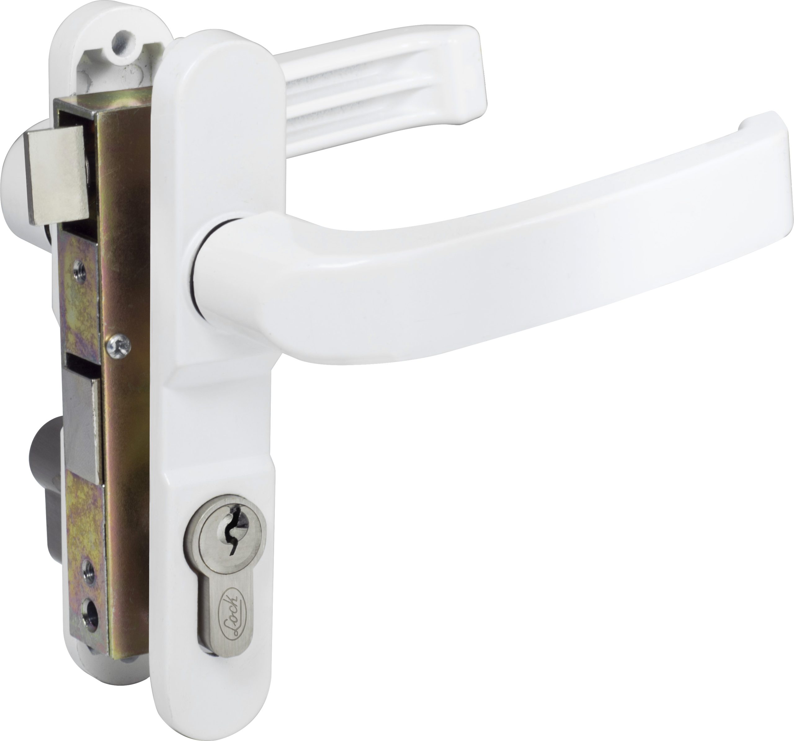 Cerradura para puerta de aluminio color blanco Lock
