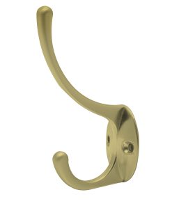 Gancho perchero para sombrero y abrigo latón brillante Lock