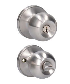 Cerradura de pomo (bola) para recámara, acero inox.  Lock