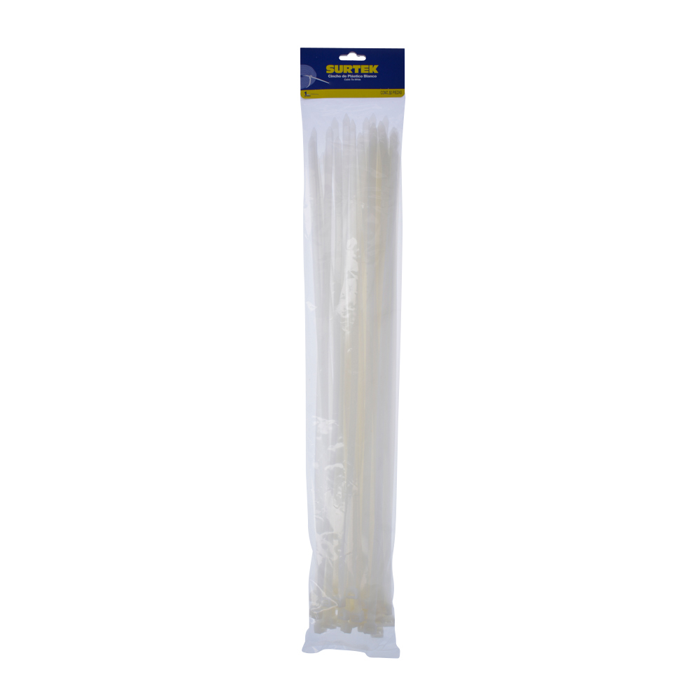 Cincho plástico 500 x 7.8mm blanco (50 piezas) Surtek