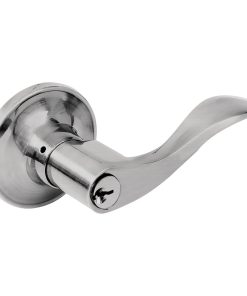 Manija curva tubular, níquel satinado, baño Prolok.