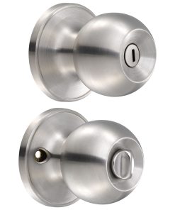 Cerradura de pomo (bola) para baño, acero inoxidable  Lock