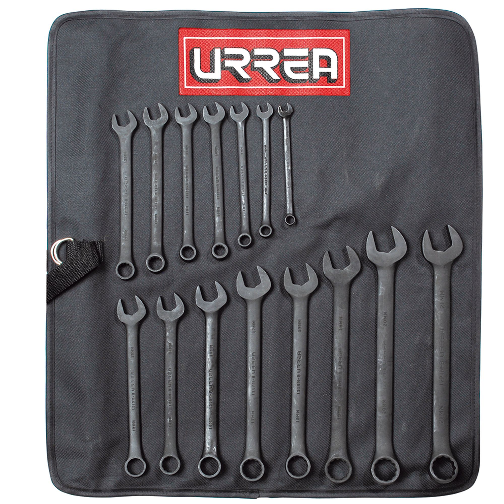 Juego de 15 llaves combinado black 12 puntas métrico Urrea