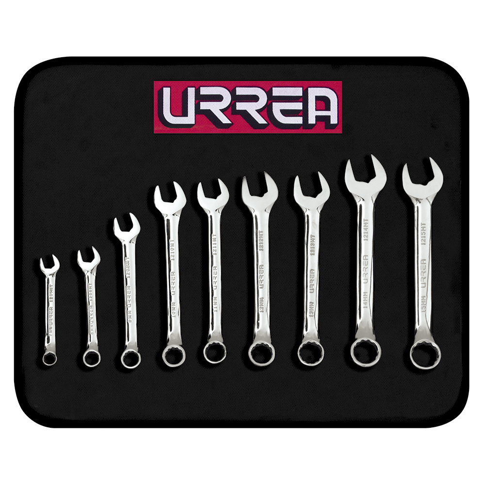 Juego 9 llaves combinadas cortas pulgadas Urrea