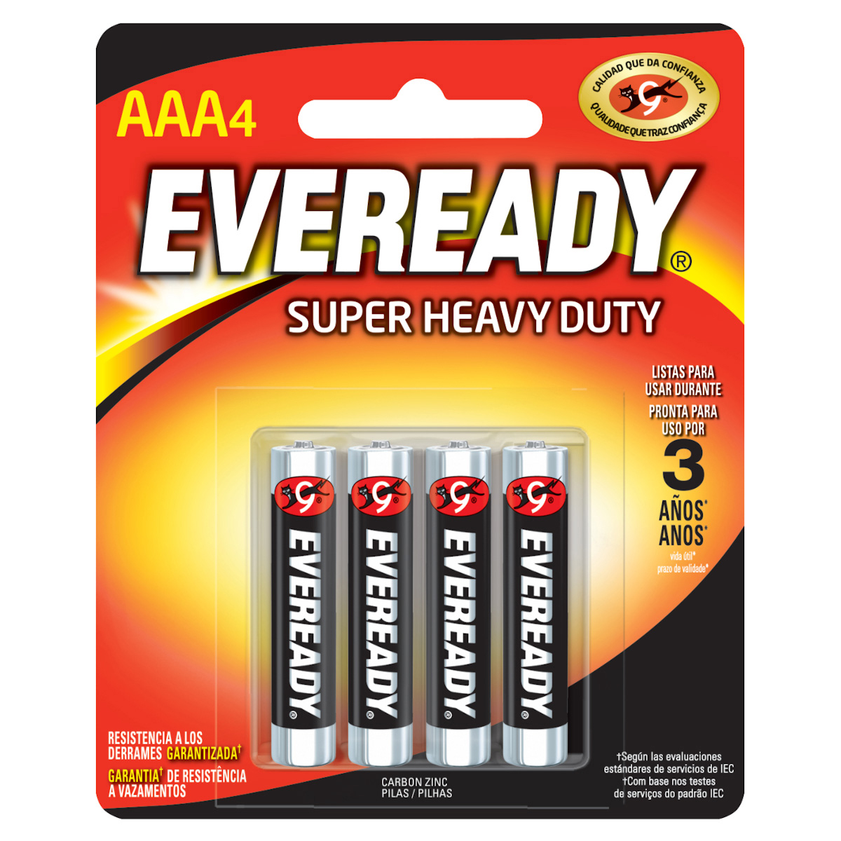 Pila alcalina marca Eveready® AAA con 4 piezas Surtek