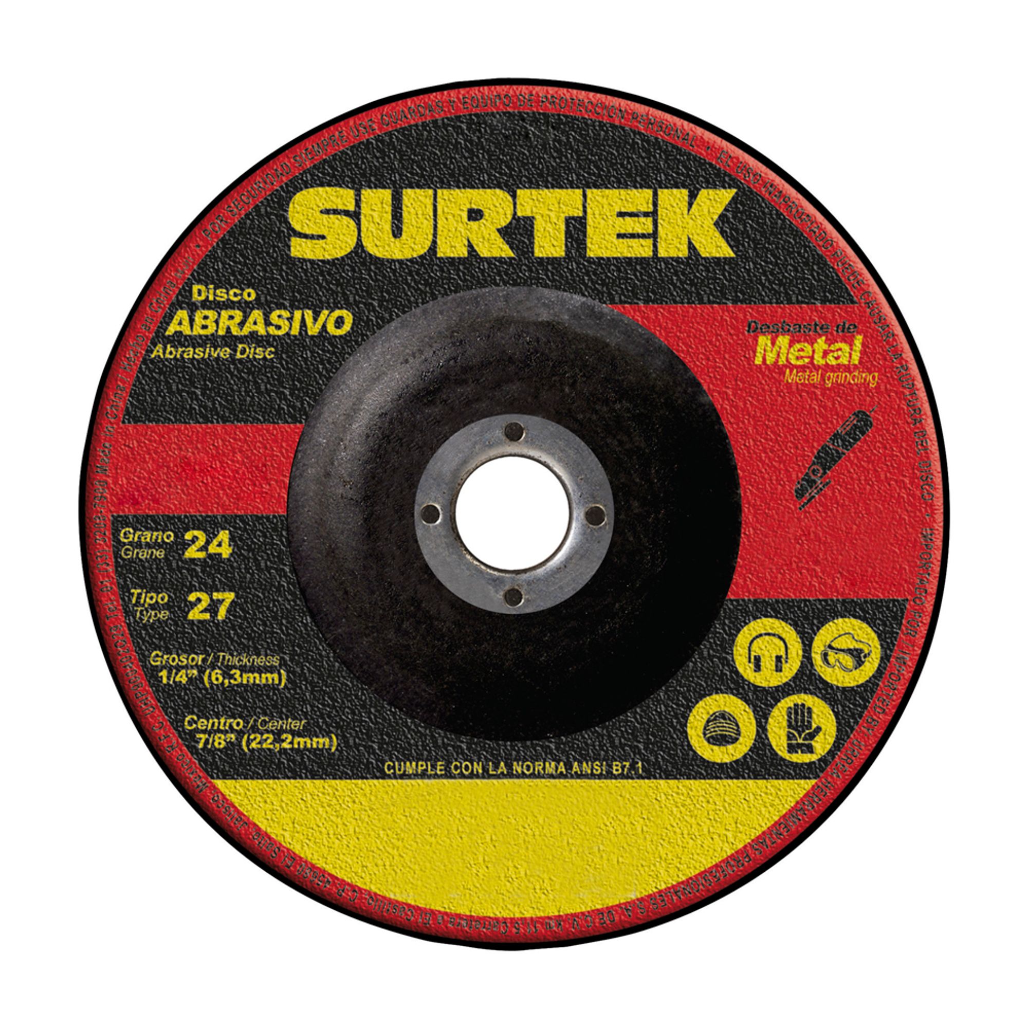 Disco t/27 metal 7x1/4 in Surtek