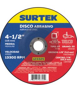 Disco t/27 metal 4-1/2x1/8 in Surtek
