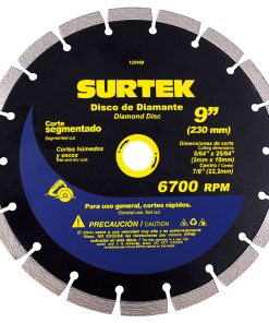 Surtek Disco de diamante corte segmentado 9 in