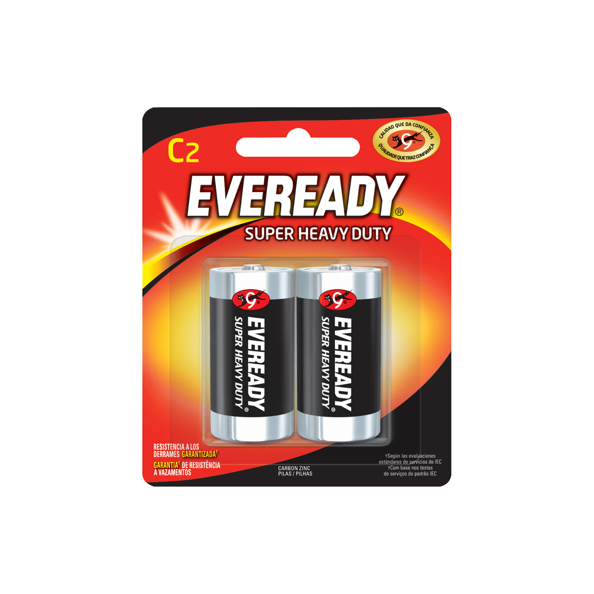 Pila alcalina marca Eveready® C con 2 piezas Surtek