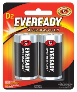 Pila alcalina marca Eveready® D con 2 piezas Surtek