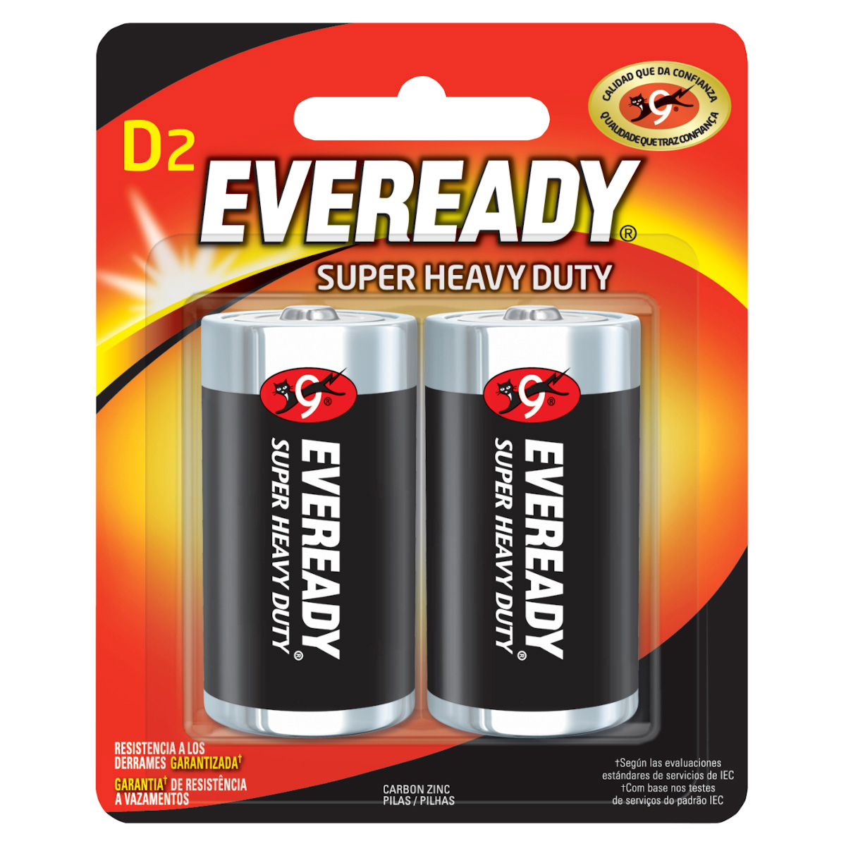 Pila alcalina marca Eveready® D con 2 piezas Surtek