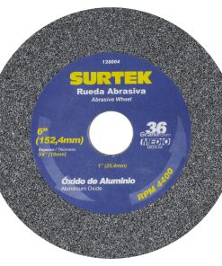 Rueda abrasiva de óxido de aluminio 6x3/4 in grano 36 Surtek