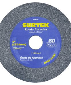 Rueda abrasiva de óxido de aluminio 6 x 1 in grano 60 Surtek