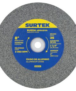 Rueda abrasiva de óxido de aluminio 8 x 1 in grano 36 Surtek