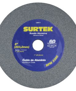 Rueda abrasiva de óxido de aluminio 8 x 1 in grano 60 Surtek