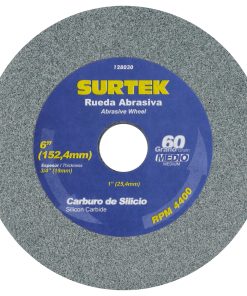 Rueda abrasiva carburo de silicio 6 x 3/4 in grano 60 Surtek