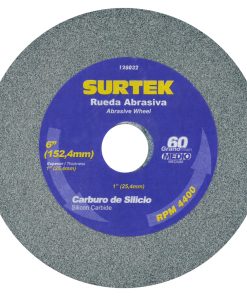 Rueda abrasiva de carburo de silicio 6 x 1 in grano 60 Surtek
