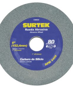 Rueda abrasiva de carburo de silicio 6 x 1 in grano 80 Surtek
