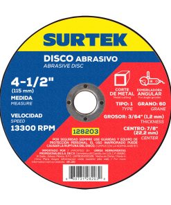 Disco abra 4-1/2 inx1.2mm inox Surtek