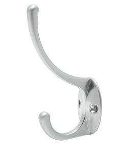 Gancho perchero doble, acabado latón brillante Lock