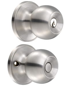 Cerradura de pomo (bola) para entrada ppal acero inox  Lock