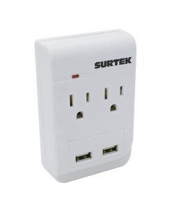 Multicontacto barra 2 entradas 2 puertos USB Surtek