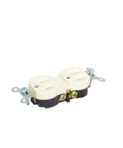 Contacto dúplex tapa marfil base negra 15A 127V Surtek
