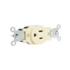 Contacto aterrizado tapa marfil base negra 15A 127V Surtek