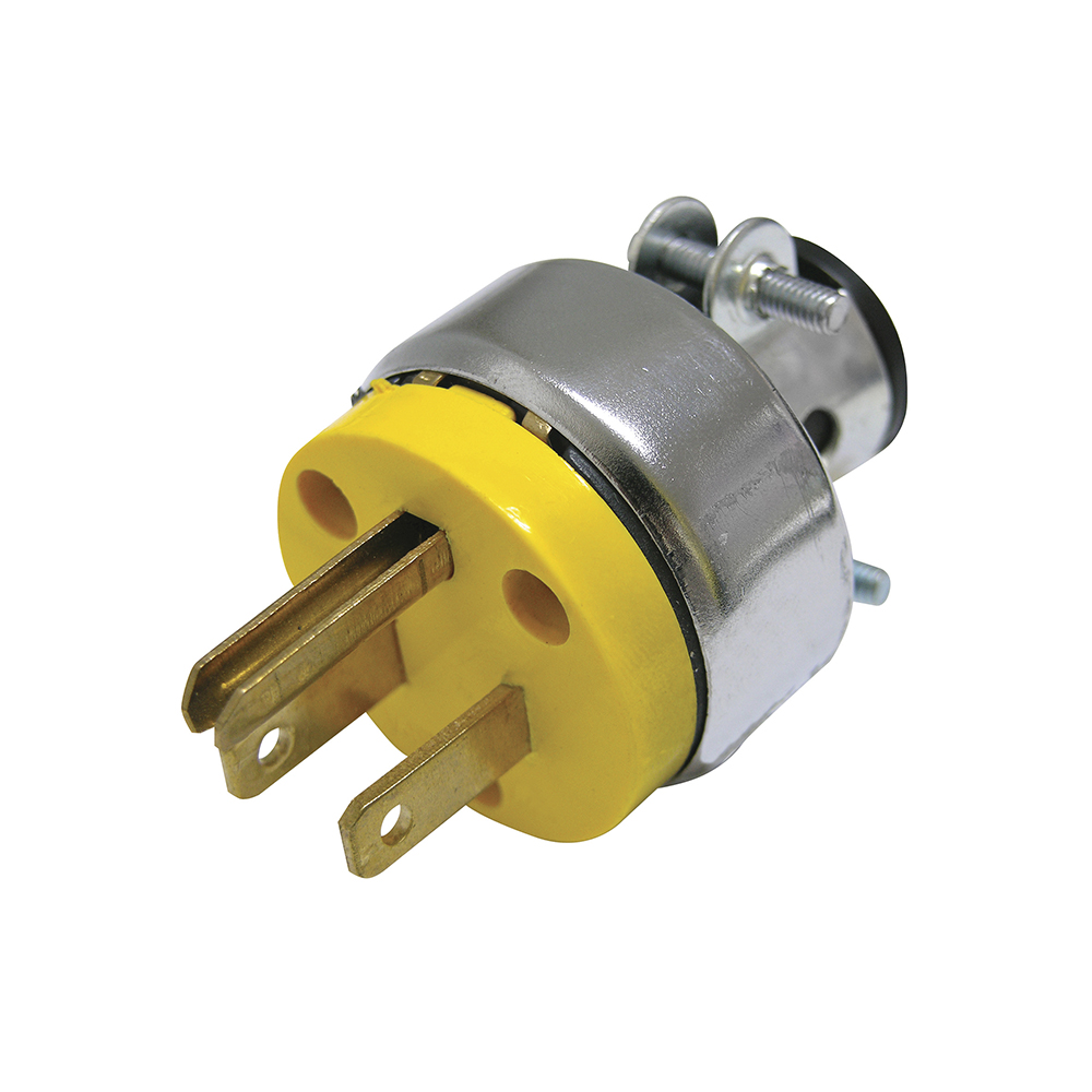 Clavija blindada con abrazadera aterrizada 15A 127V Surtek