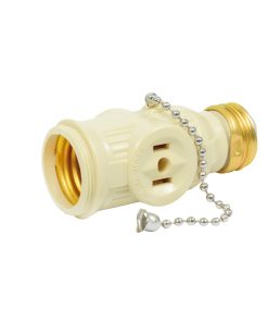 Portalámpara con cadena y ladrón marfil 127V Surtek