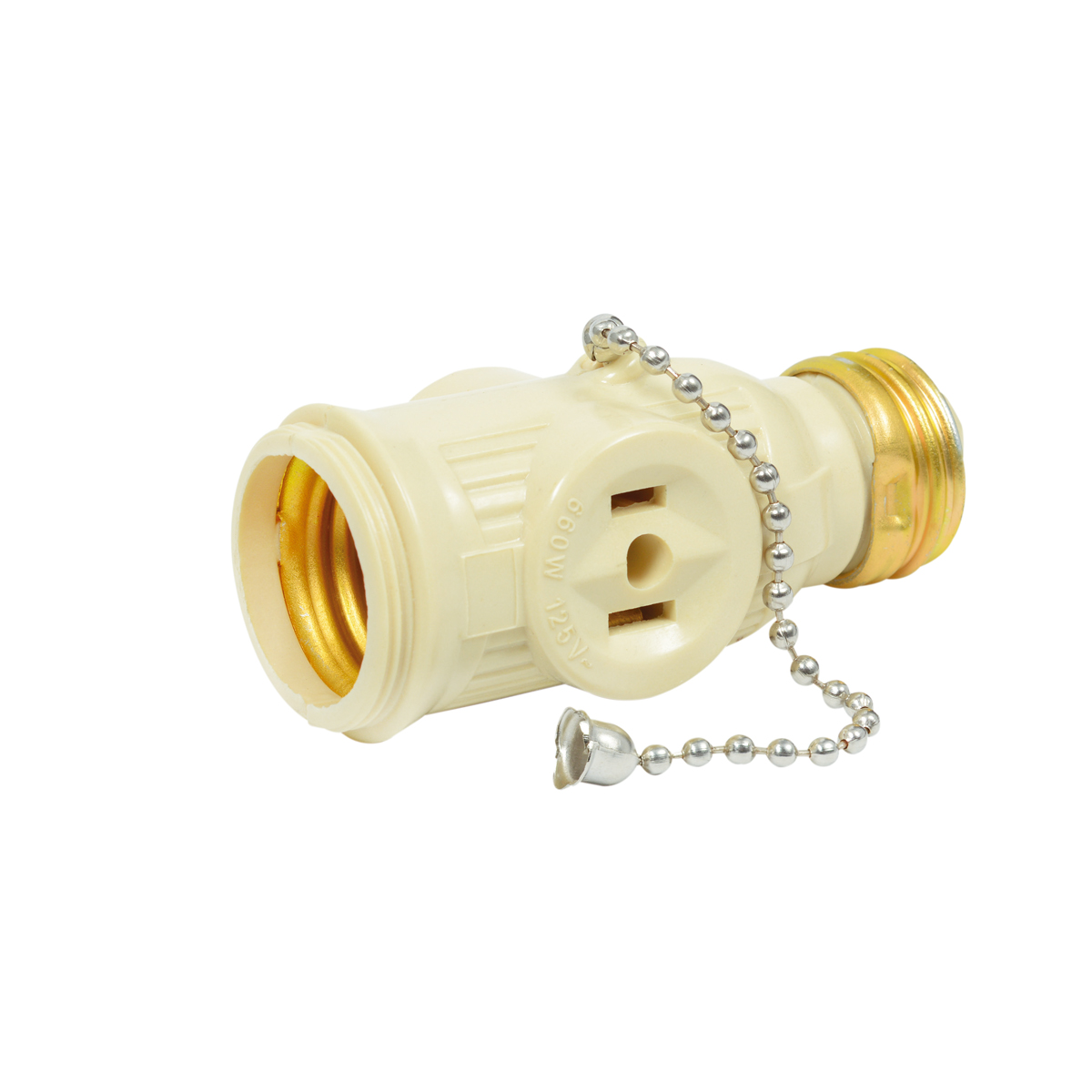 Portalámpara con cadena y ladrón marfil 127V Surtek