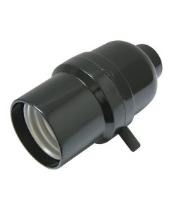 Portalámpara con apagador de paso negro 250V Surtek