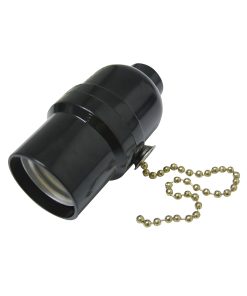Portalámpara con cadena negro 250V Surtek