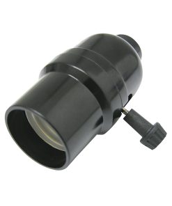 Portalámpara con apagador de llave negro 250V Surtek