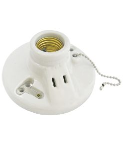 Portalámpara porcelana techo, cadena y ladrón4.5 in127V Surtek