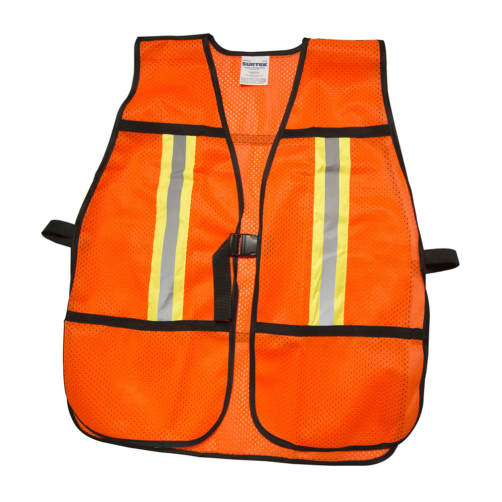 Chaleco seguridad naranja ajustable cinta prismática Surtek