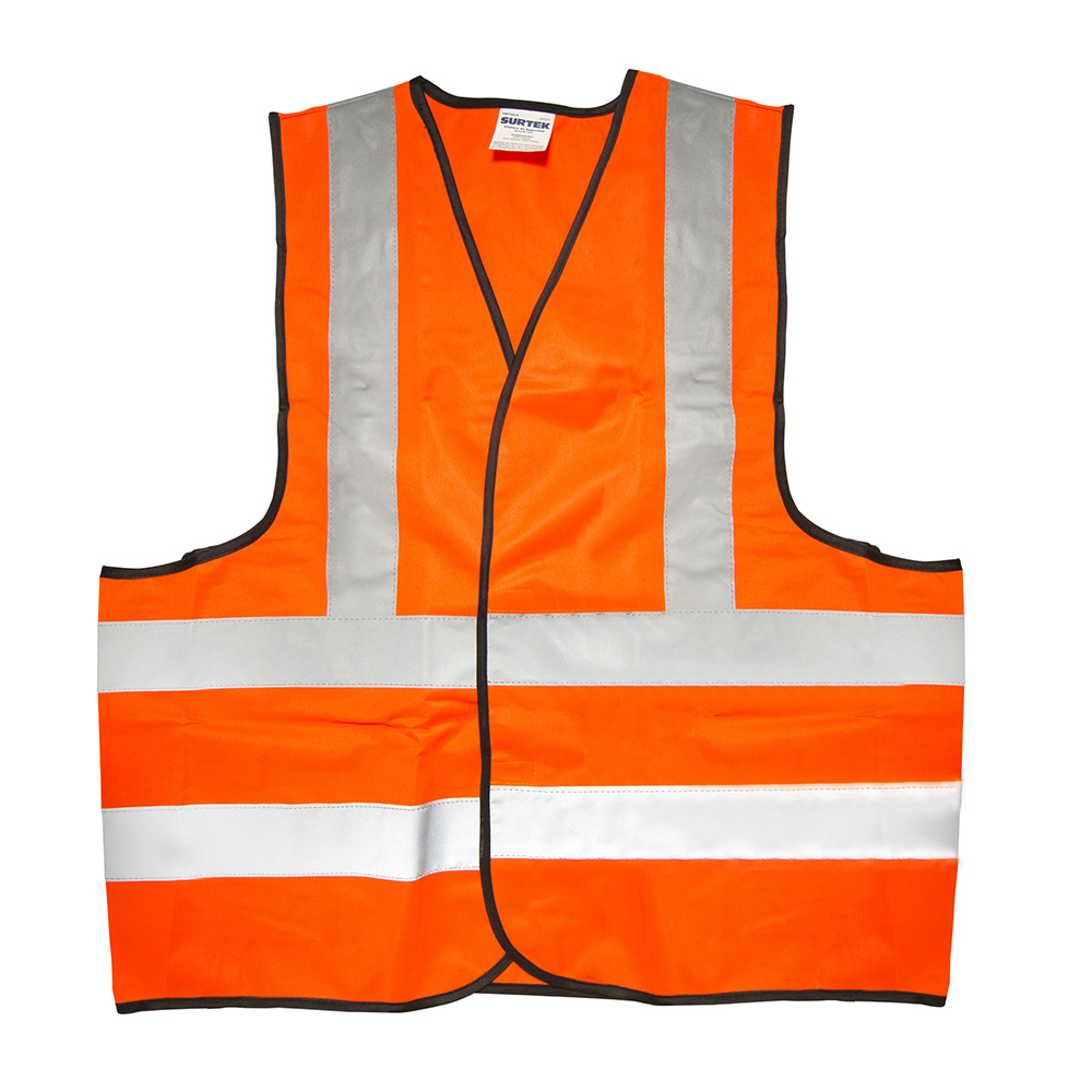 Chaleco seguridad tela naranja con cintas reflejantes Surtek