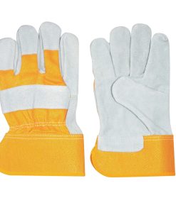 Guantes unitalla de carnaza y loneta Surtek