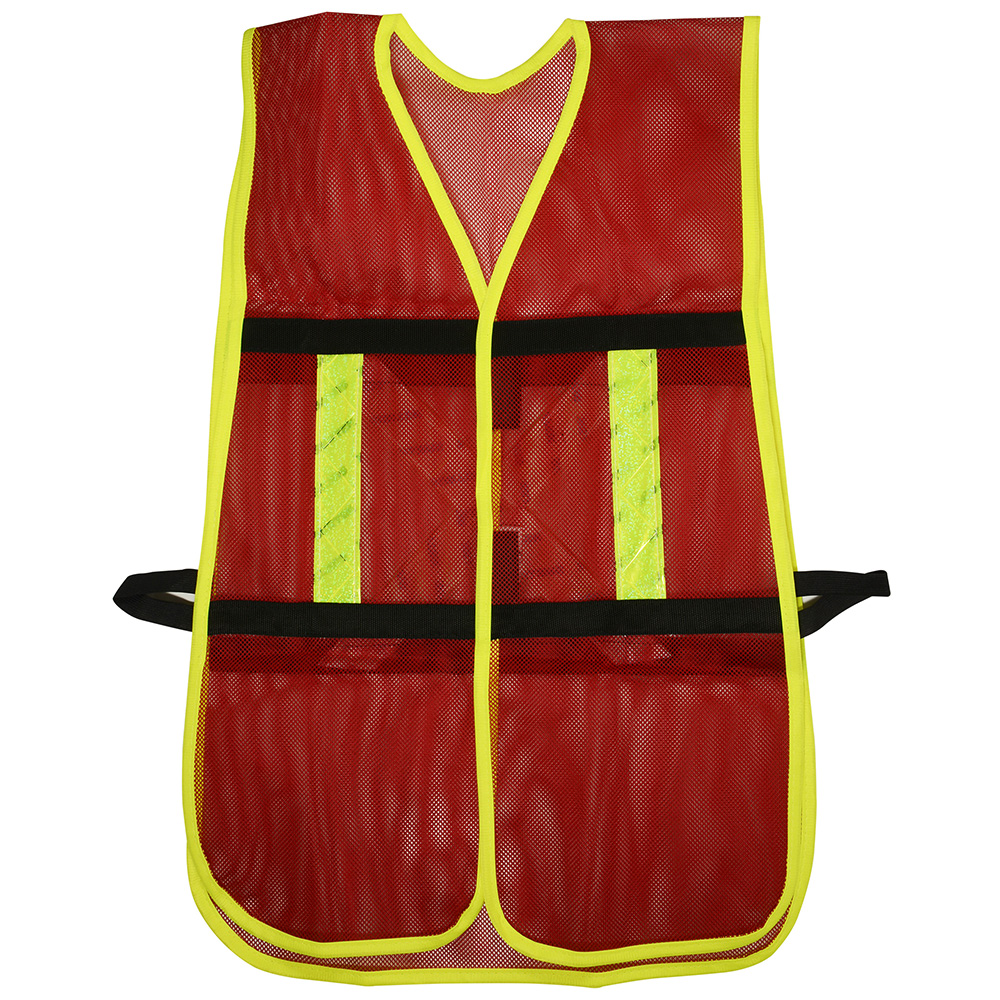 Chaleco de seguridad malla ajustable gancho rojo Surtek