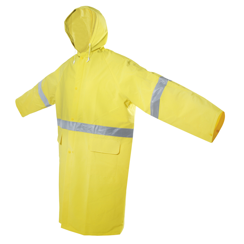 Surtek Gabardina impermeable con reflejante color amarillo talla grande