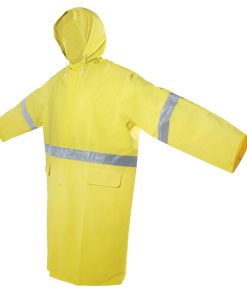Surtek Gabardina impermeable con reflejante color amarillo extra-grande