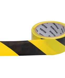 Cinta de señalización amarillo y negro 18 mt Surtek