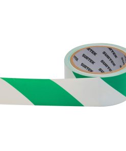 Cinta de señalización verde y blanco 18 mt Surtek