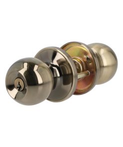 Combo pomo bola y cerrojo sencillo, latón antiguo Lock