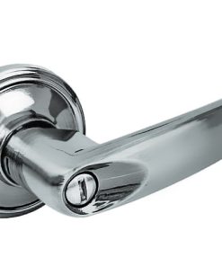 Manija recta tubular, níquel satinado, baño Prolok.
