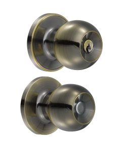 Cerradura de pomo (bola) para recámara, latón antiguo Lock