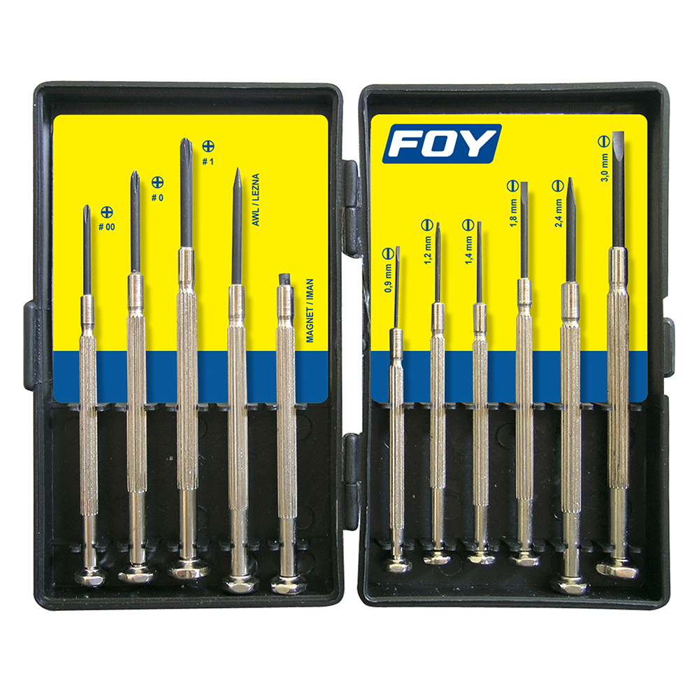 Juego de 11 destornilladores de precisión combinado Foy