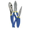 Juego de pinzas para electrici sta con mango doble plastisol, 3 piezas